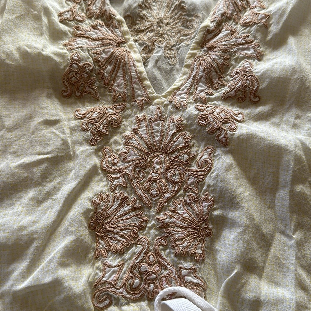 Free People Flutter Sleeve Embroidered Cinch Waist Sheath Dress🤍🤍🤍 - Picture 5 of 9